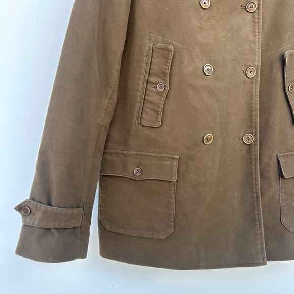 Vintage Ralph Lauren Military Field Coat Peacoat Army Green Hong Kong 90s Cotton - Picture 7 of 8